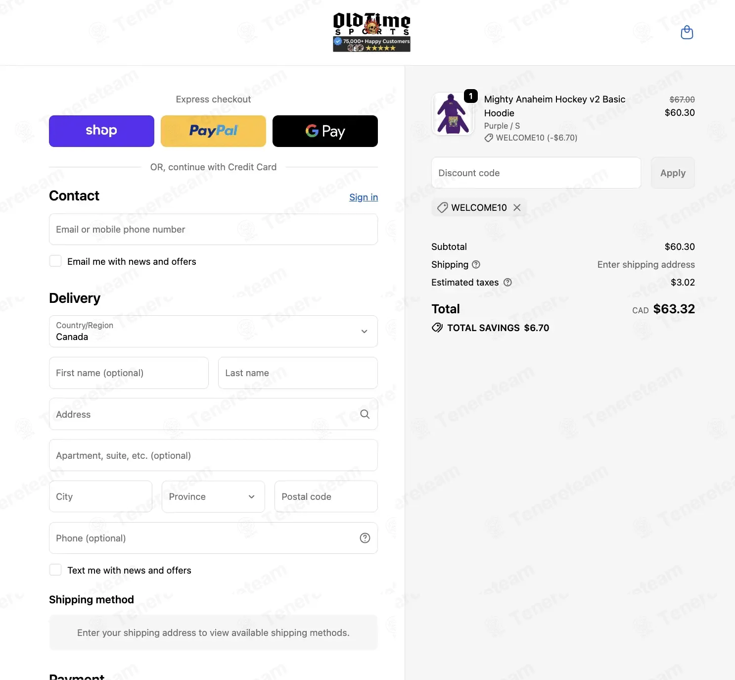 Old Time Sports coupon code: 10% off with WELCOME10. Tested and valid as 2 weeks ago.