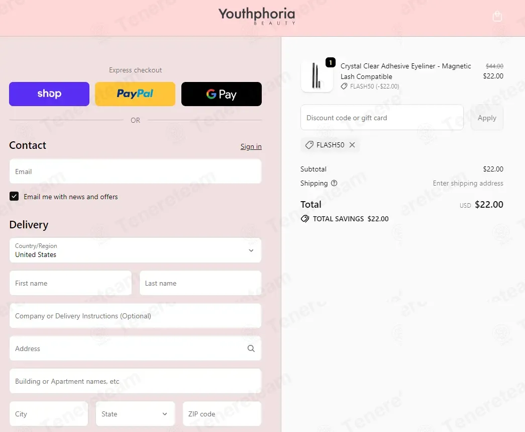 Youthphoria coupon code: 50% off with FLASH50. Tested and valid as 3 weeks ago.