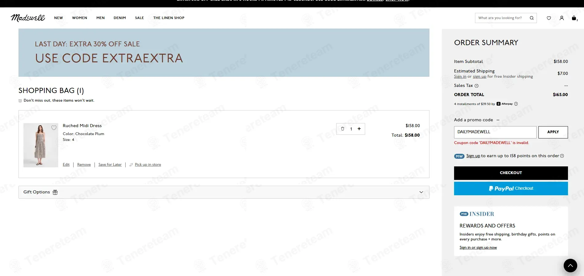 Madewell coupon code: 20% off with DAILYMADEWELL. Tested and valid as 1 month ago.