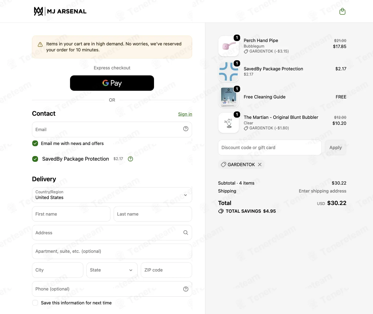 MJ Arsenal coupon code: 15% off with GARDENTOK. Tested and valid as 2 weeks ago.