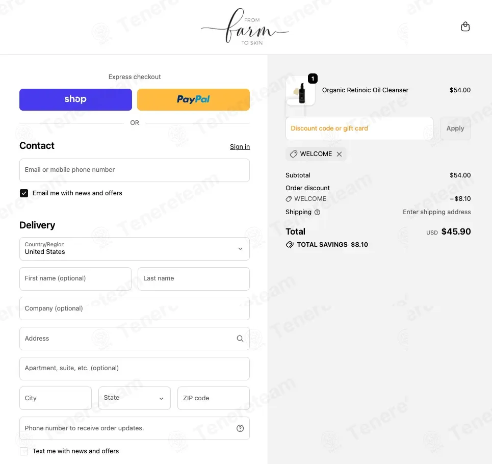 Farm to Skin coupon code: 15% off with WELCOME. Tested and valid as 6 months ago.
