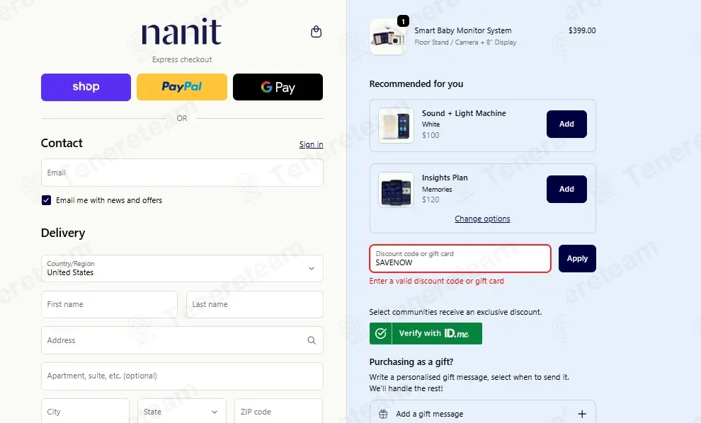 Nanit coupon code: 25% off with SAVENOW. Tested and valid as 2 months ago.