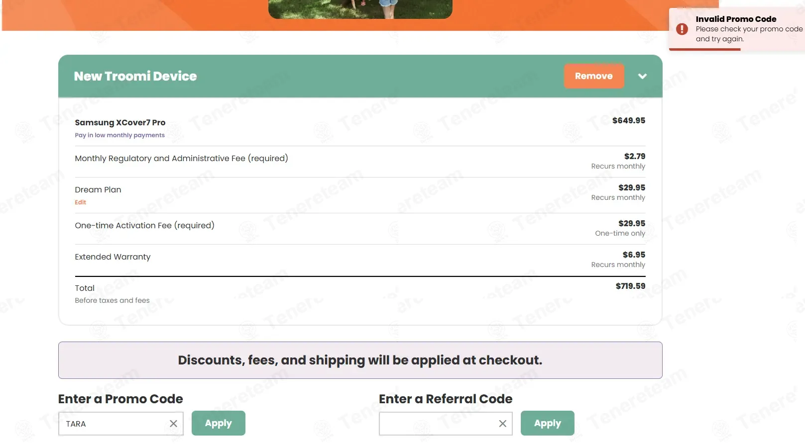 Troomi coupon code: $50 off with TARA. Tested and valid as 1 day ago.
