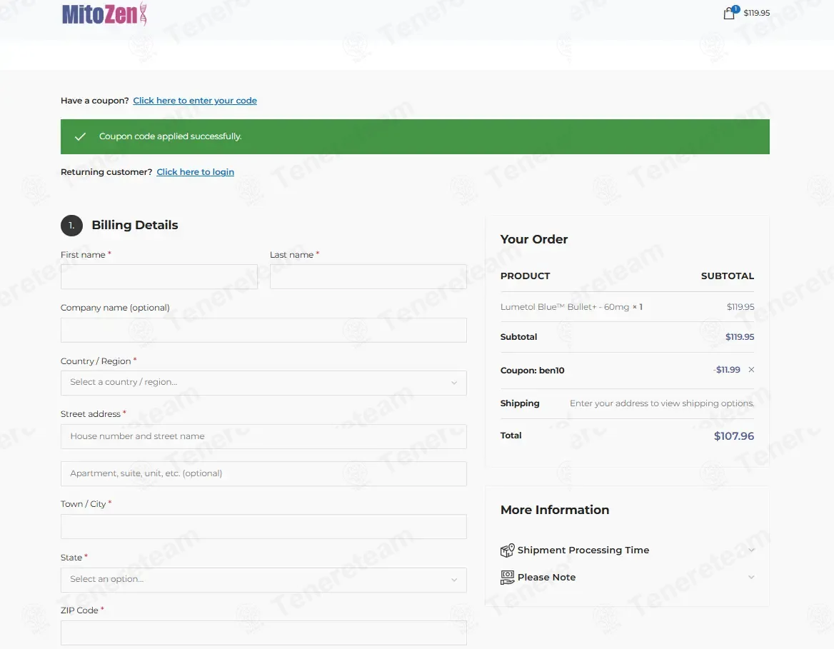 MitoZen coupon code: 10% off with Ben10. Tested and valid as 1 month ago.