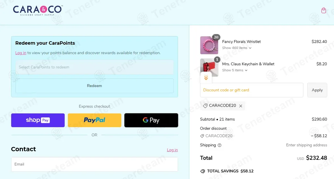 Cara & Co. coupon code: 20% off with CARACODE20. Tested and valid as 1 year ago.