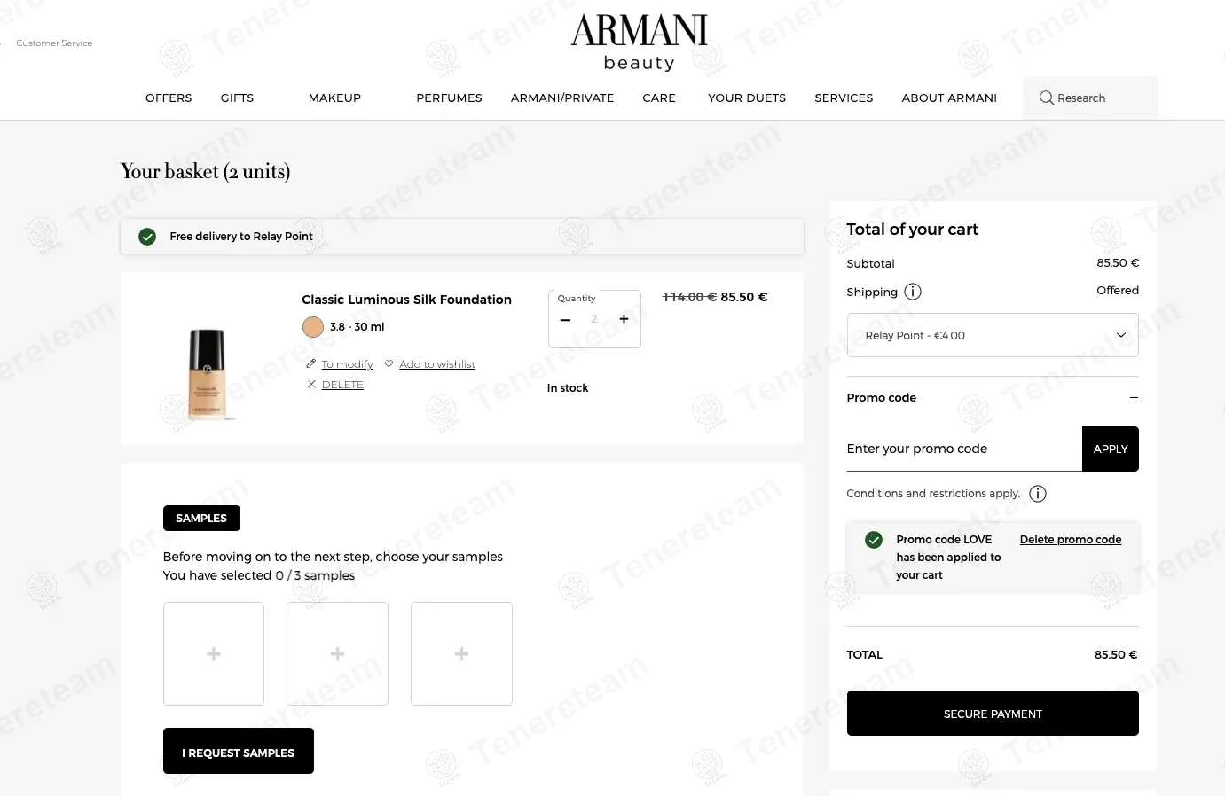 Armani Beauty FR coupon code: 25% off with LOVE. Tested and valid as 1 year ago.