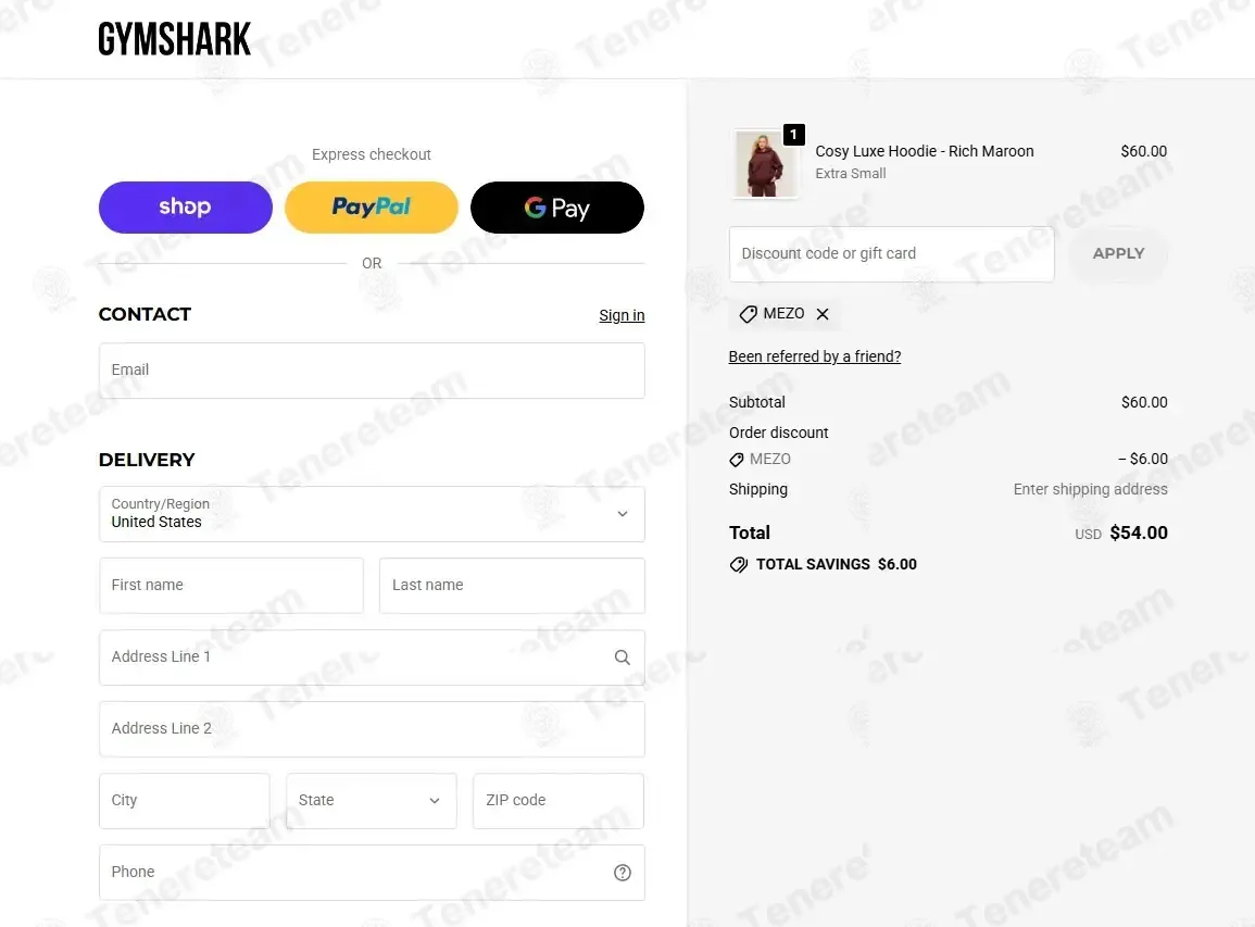 Gymshark coupon code: 10% off with MEZO. Tested and valid as 2 months ago.