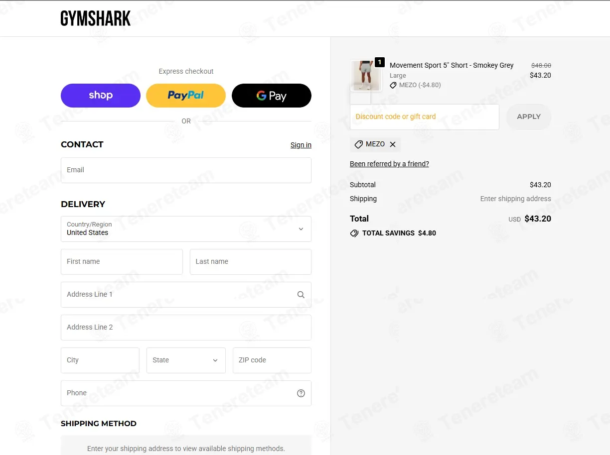 Gymshark coupon code: 10% off with MEZO. Tested and valid as 2 months ago.