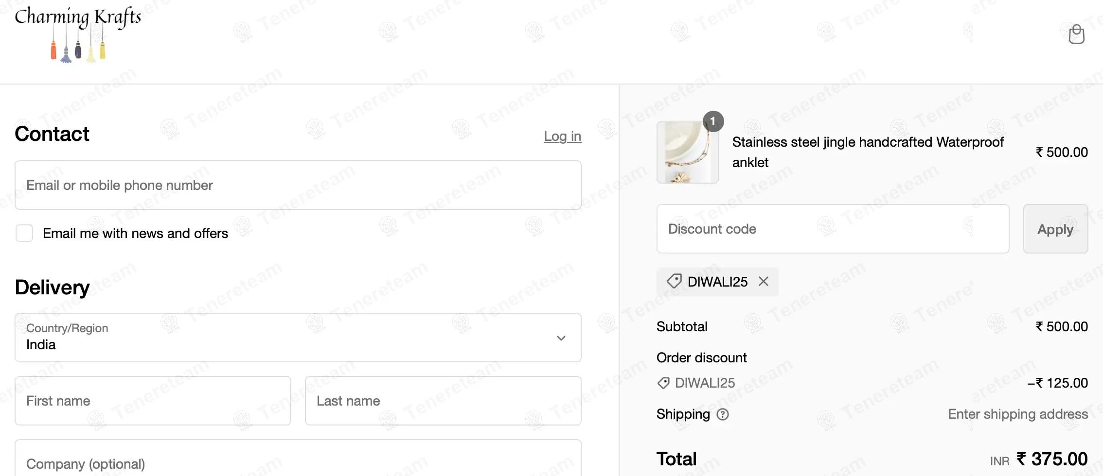 Charming Krafts coupon code: 25% off with DIWALI25. Tested and valid as 1 year ago.