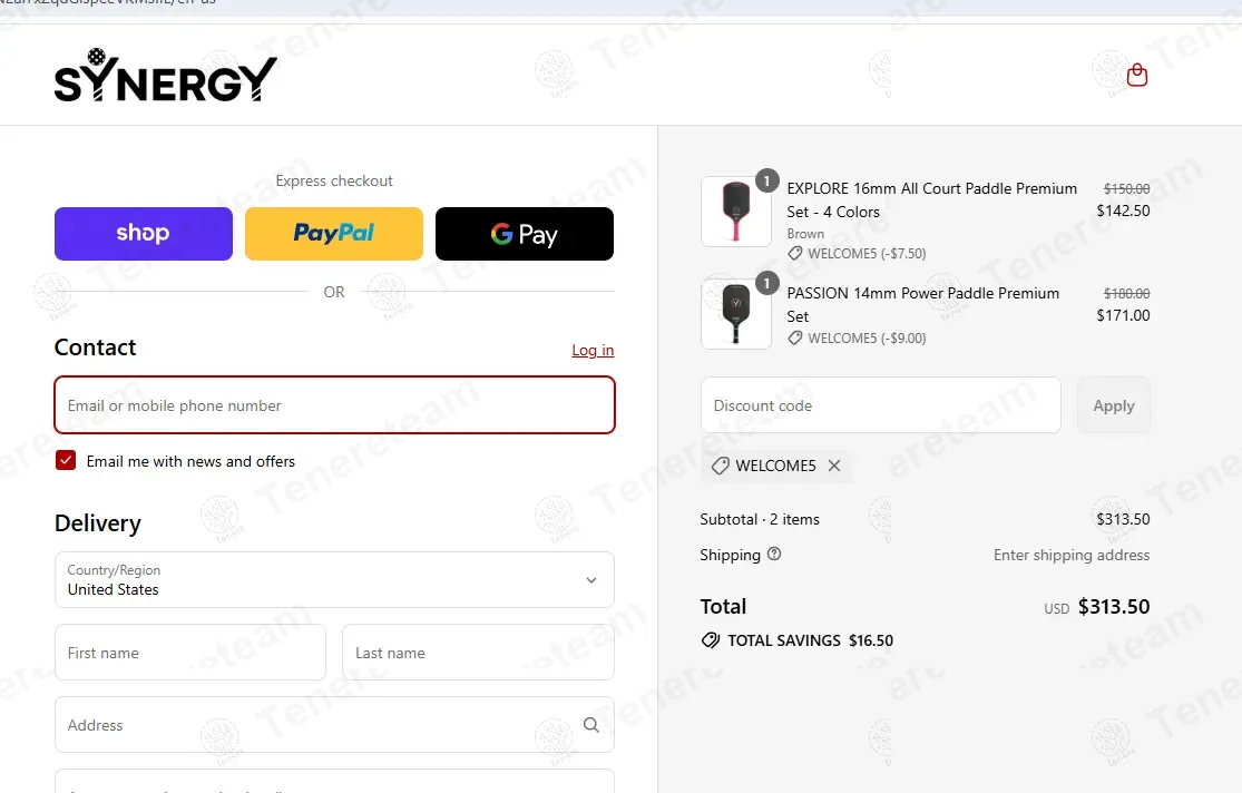Synergy Pickleball coupon code: 5% off with WELCOME5. Tested and valid as 9 months ago.
