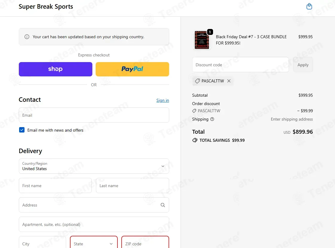 Super Break Sports coupon code: 10% off with PASCALTTW. Tested and valid as 2 weeks ago.