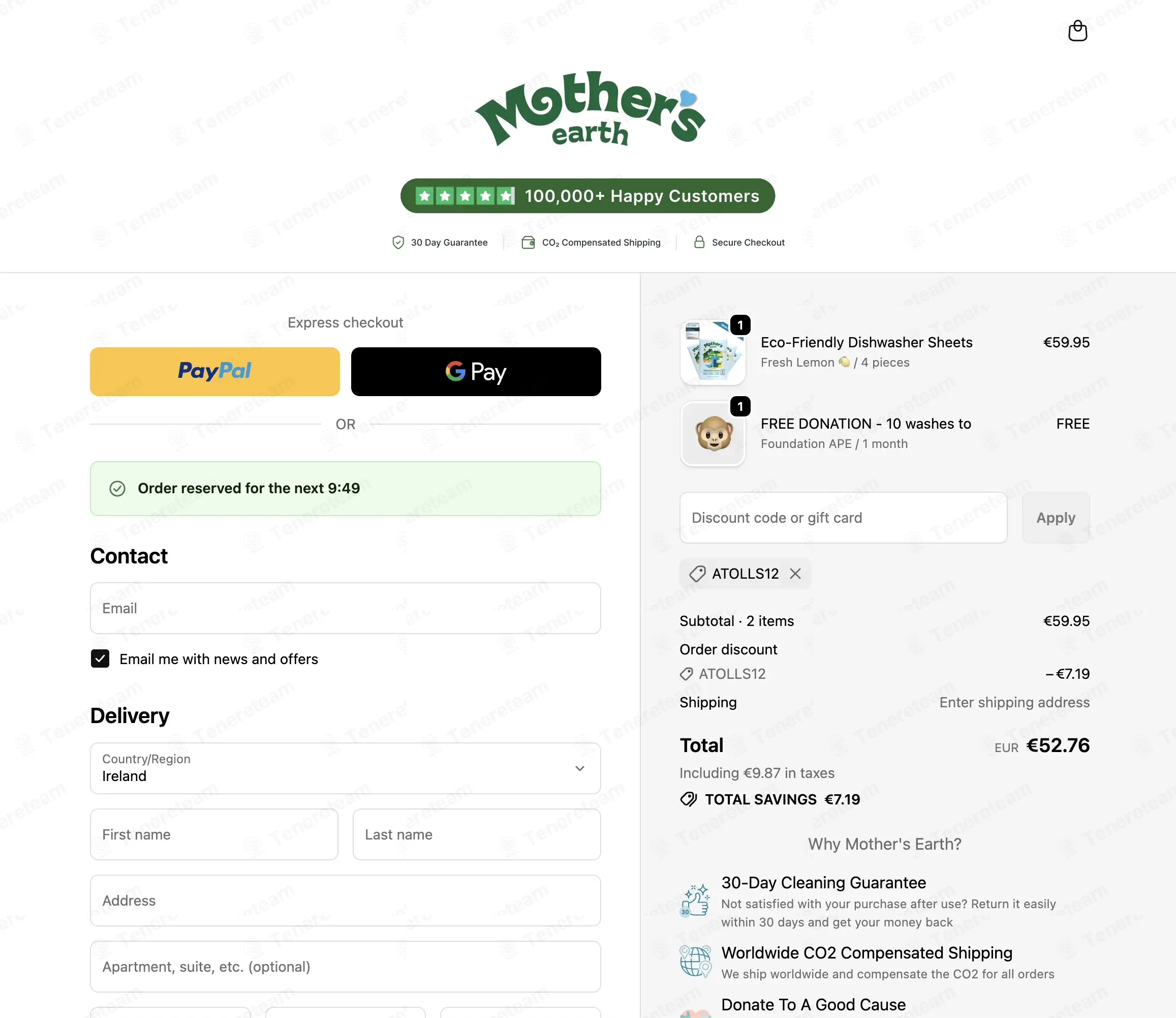Mothers Earth coupon code: 12% off with ATOLLS12. Tested and valid as 3 weeks ago.