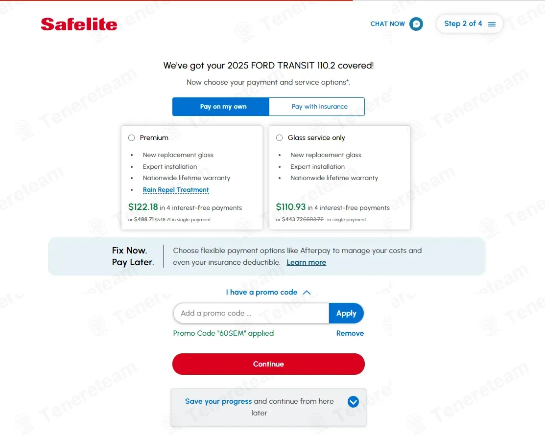 Safelite coupon code: $60 off with 60SEM. Tested and valid as 8 months ago.