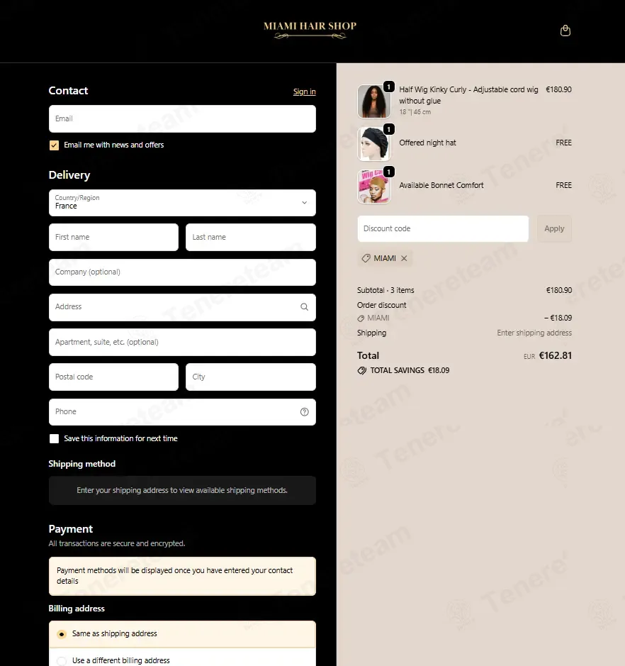 Miami Hair Shop coupon code: 10% off with MIAMI. Tested and valid as 1 month ago.