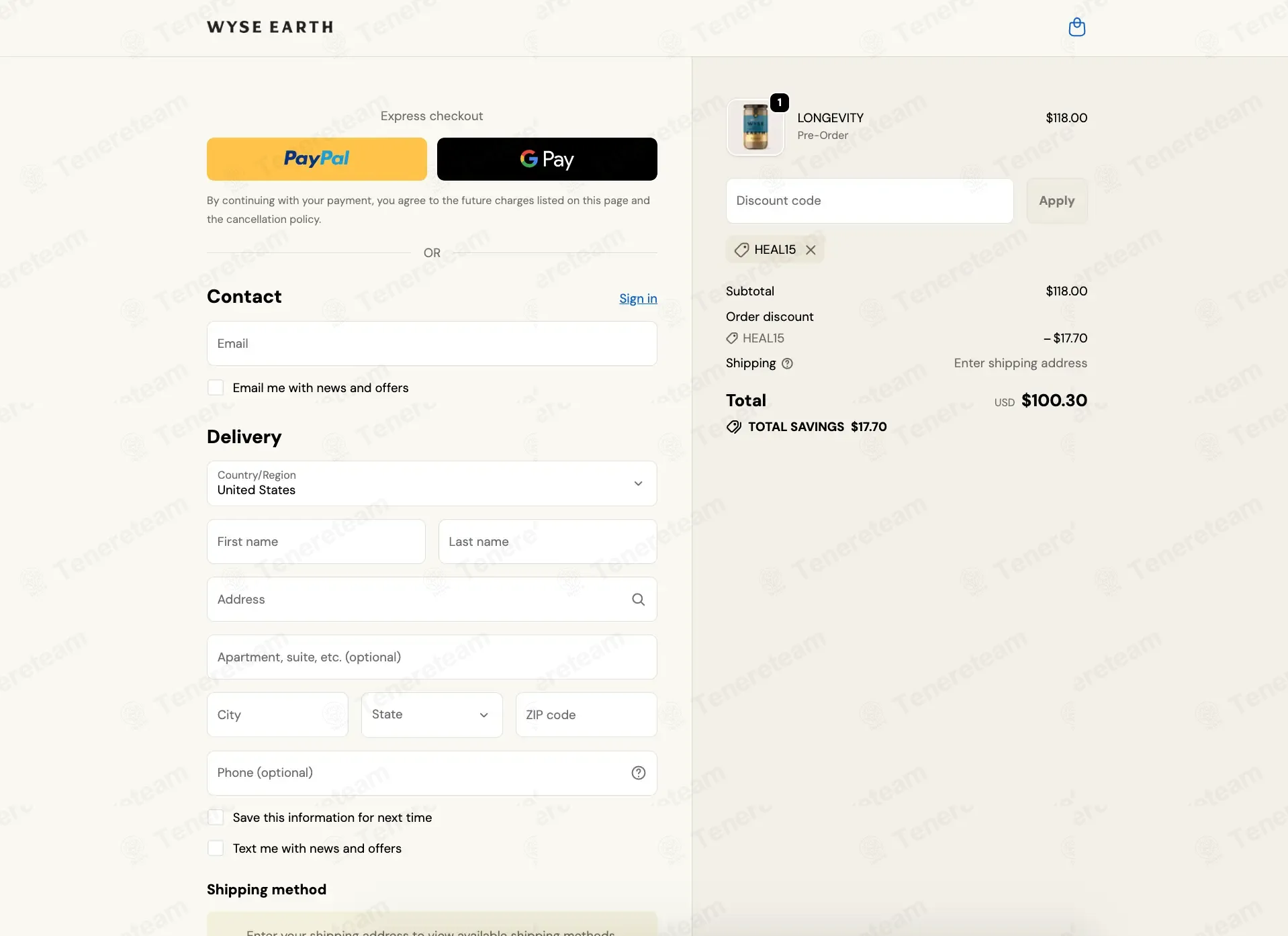 Wyse Earth coupon code verified as working at checkout