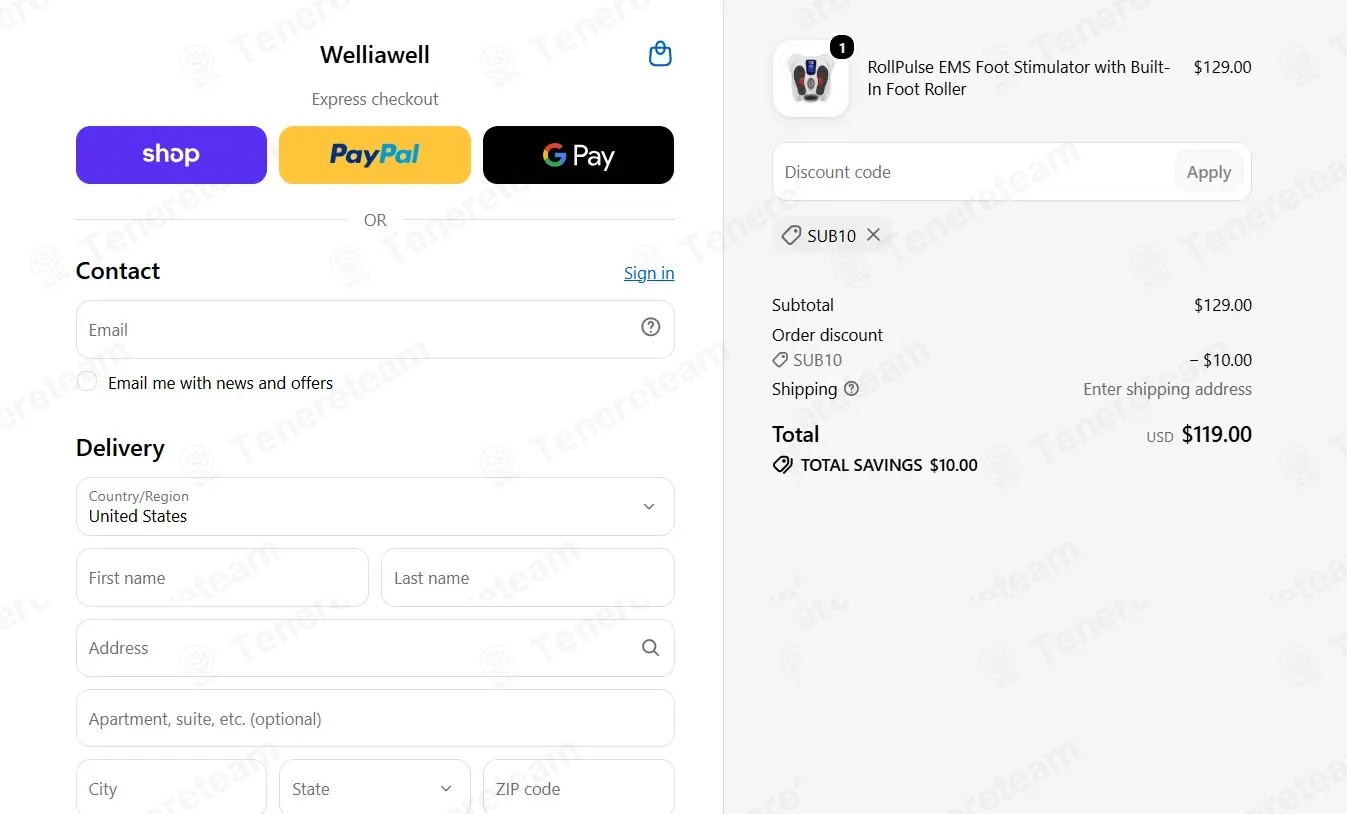 Wellia Well apply coupon code