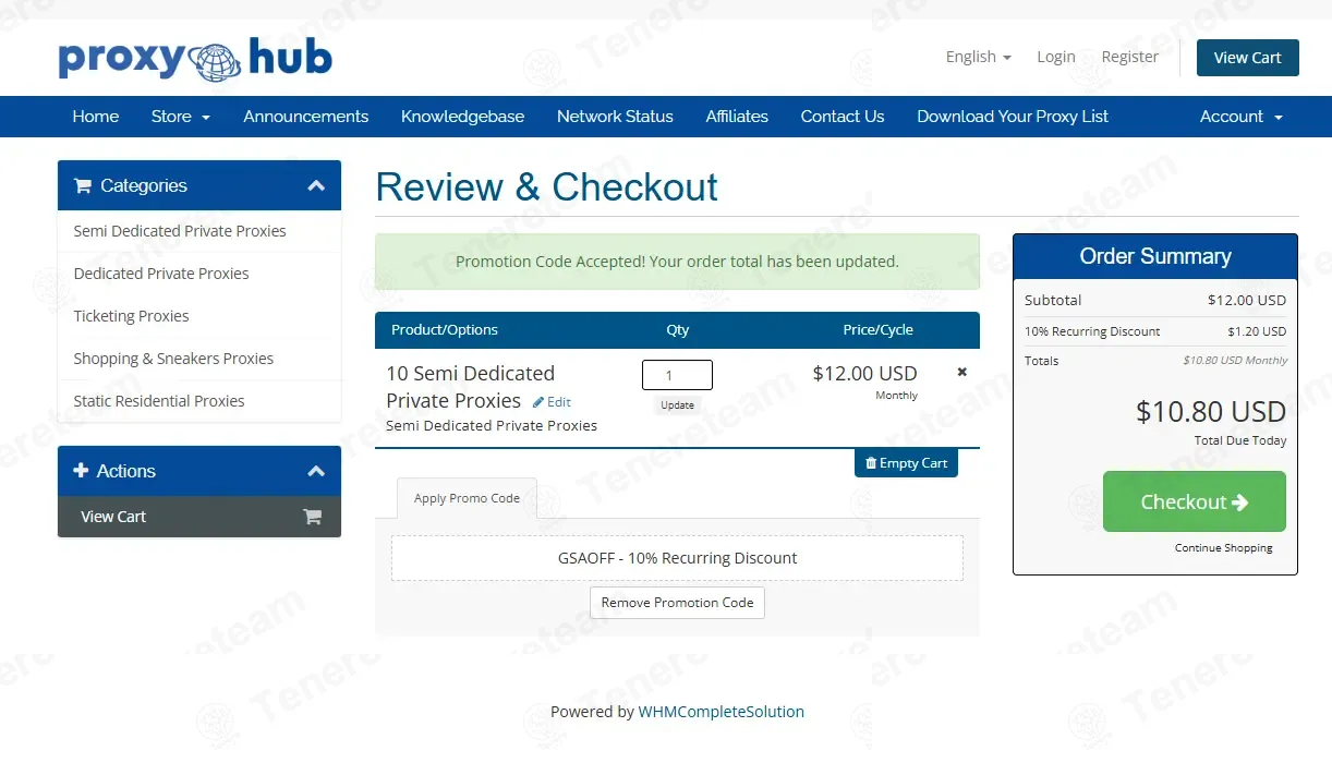 Proxy-Hub coupon code: 10% off with GSAOFF. Tested and valid as 4 weeks ago.