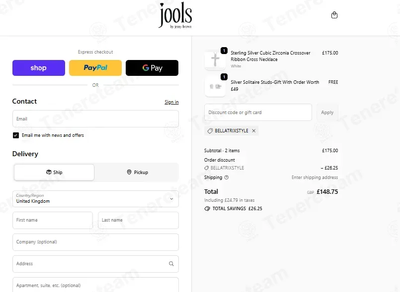 Jools by Jenny Brown coupon code: 15% off with BELLATRIXSTYLE. Tested and valid as 1 month ago.
