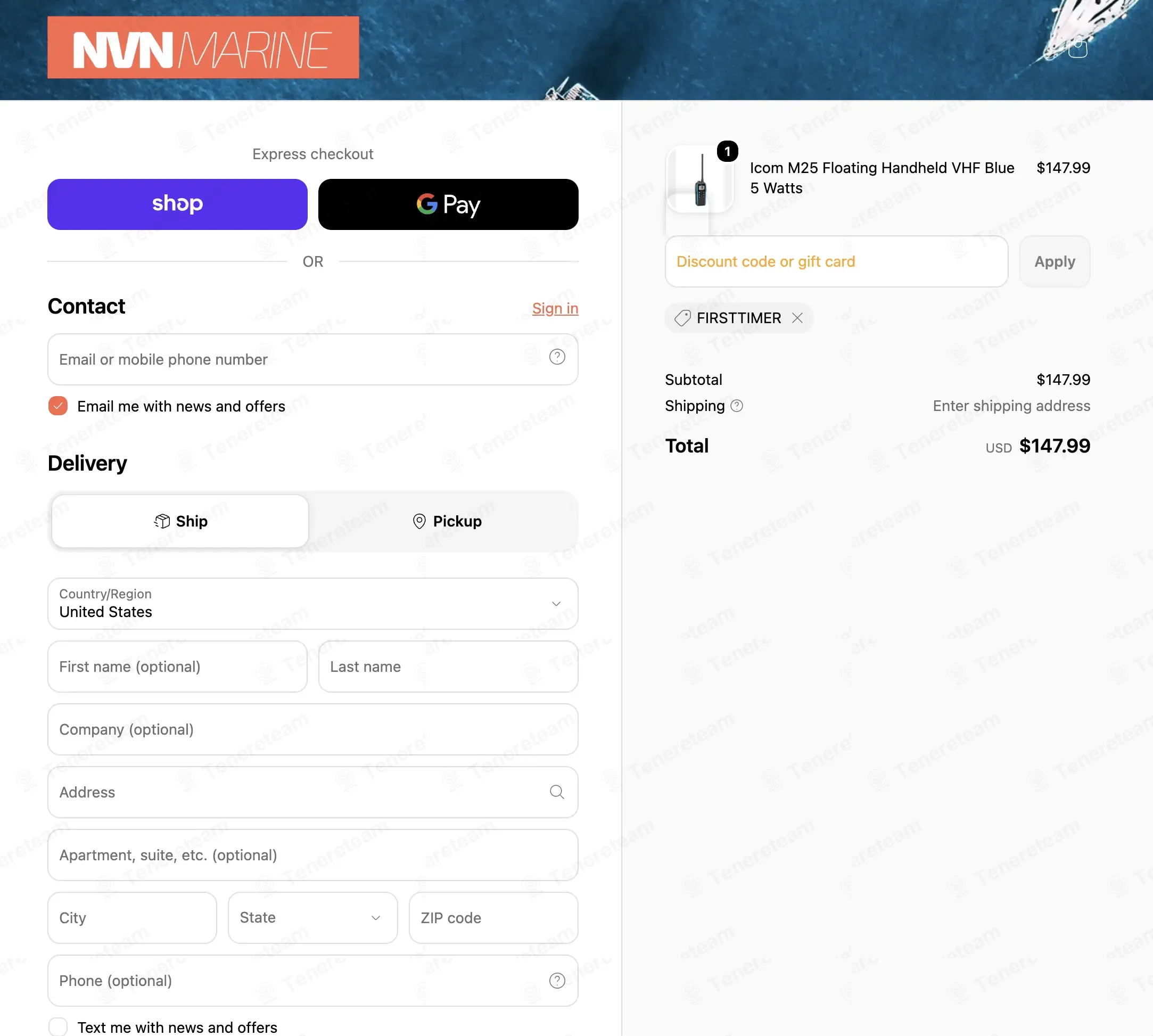 Nvn Marine coupon code verified as working at checkout