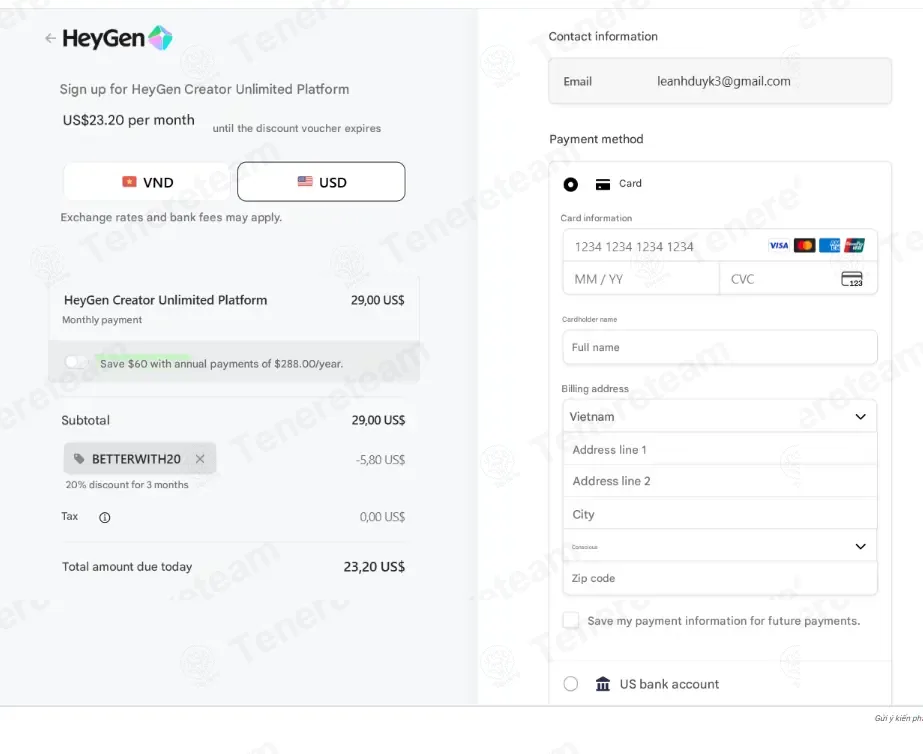 HeyGen coupon code: 20% off with BETTERWITH20. Tested and valid as 1 month ago.
