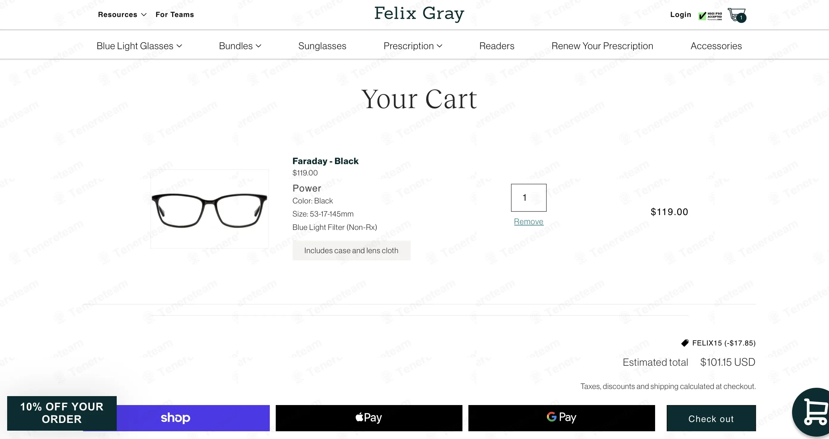 Felix Gray coupon code: 15% off with FELIX15. Tested and valid as 2 weeks ago.