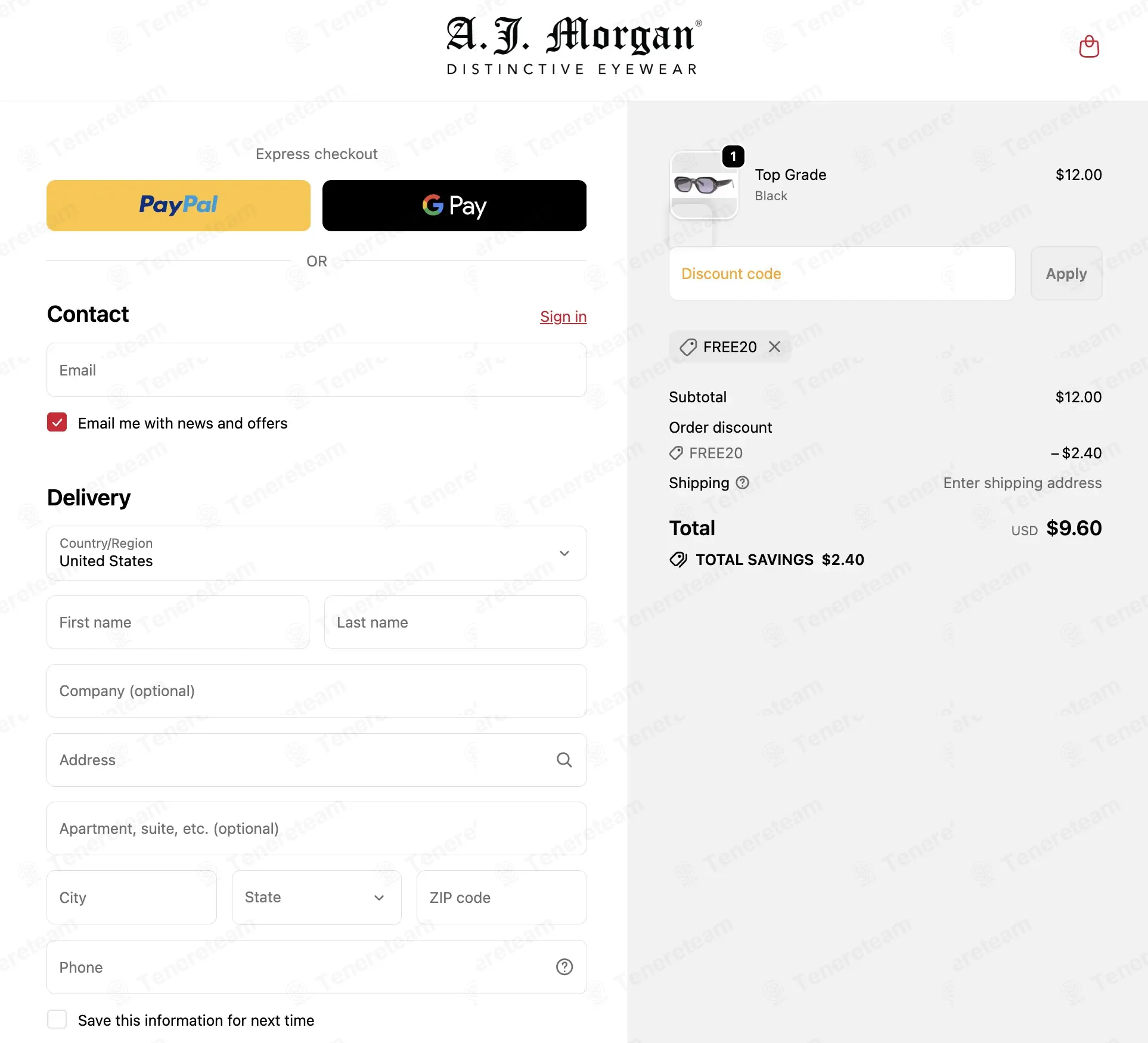 AJ Morgan Eyewear coupon code: 20% off with FREE20. Tested and valid as 1 month ago.