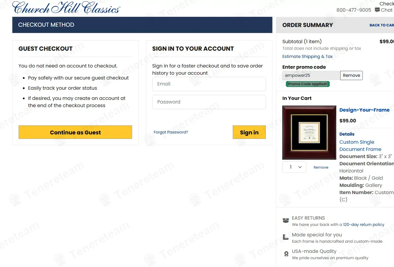 Church Hill Classics coupon code verified as working at checkout