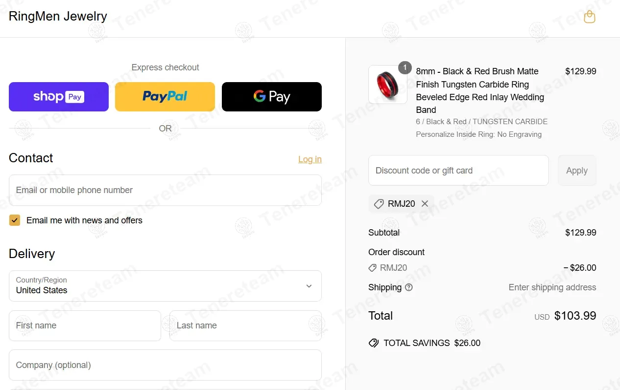 RingMen Jewelry coupon code: 20% off with RMJ20. Tested and valid as 1 year ago.