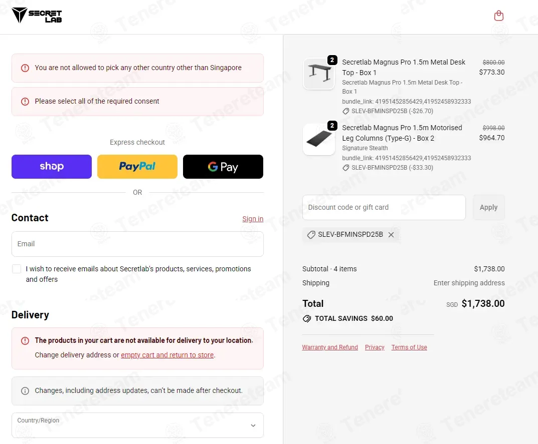 Secretlab Australia coupon code: 3% off with SLEV-BFMINSPD25B. Tested and valid as 7 months ago.
