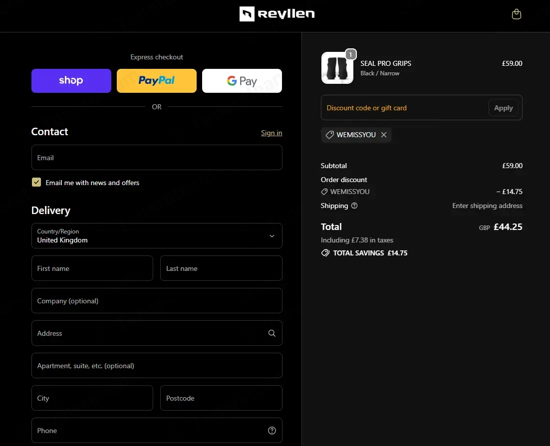 Reyllen Fitness coupon code: 25% off with WEMISSYOU. Tested and valid as 1 month ago.