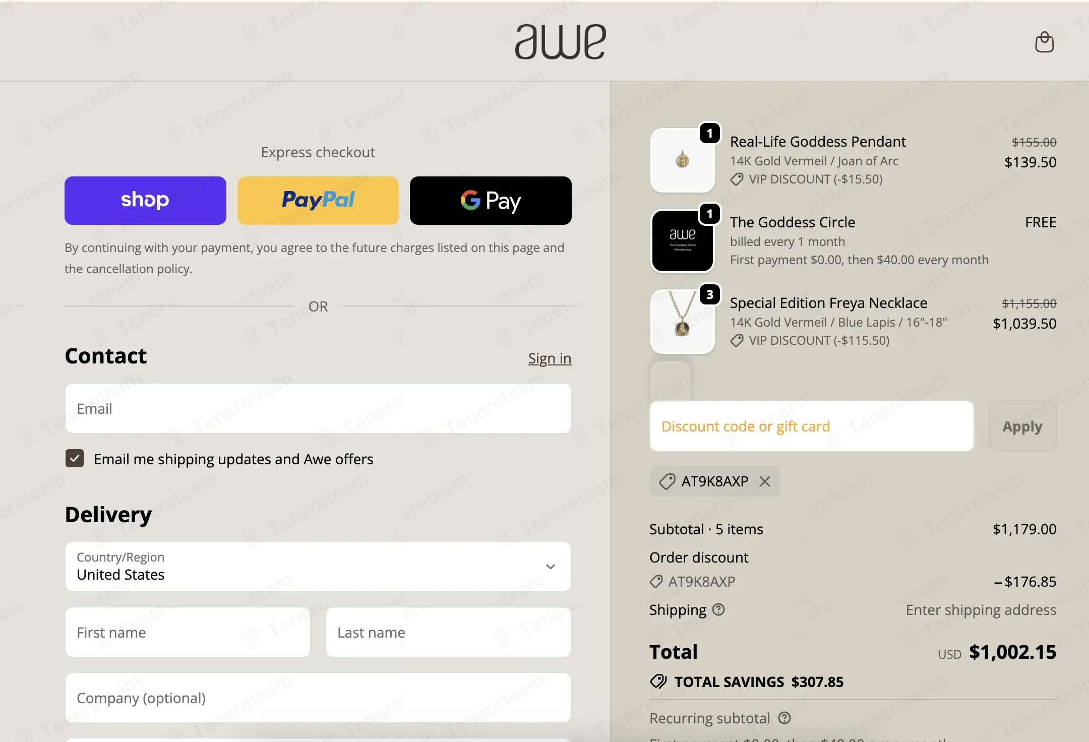 Awe Inspired coupon code: 15% off with AT9K8AXP. Tested and valid as 1 month ago.