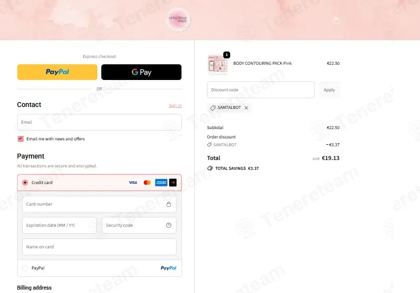 Esthetician Space coupon code: 15% off with SAMTALBOT. Tested and valid as 1 month ago.