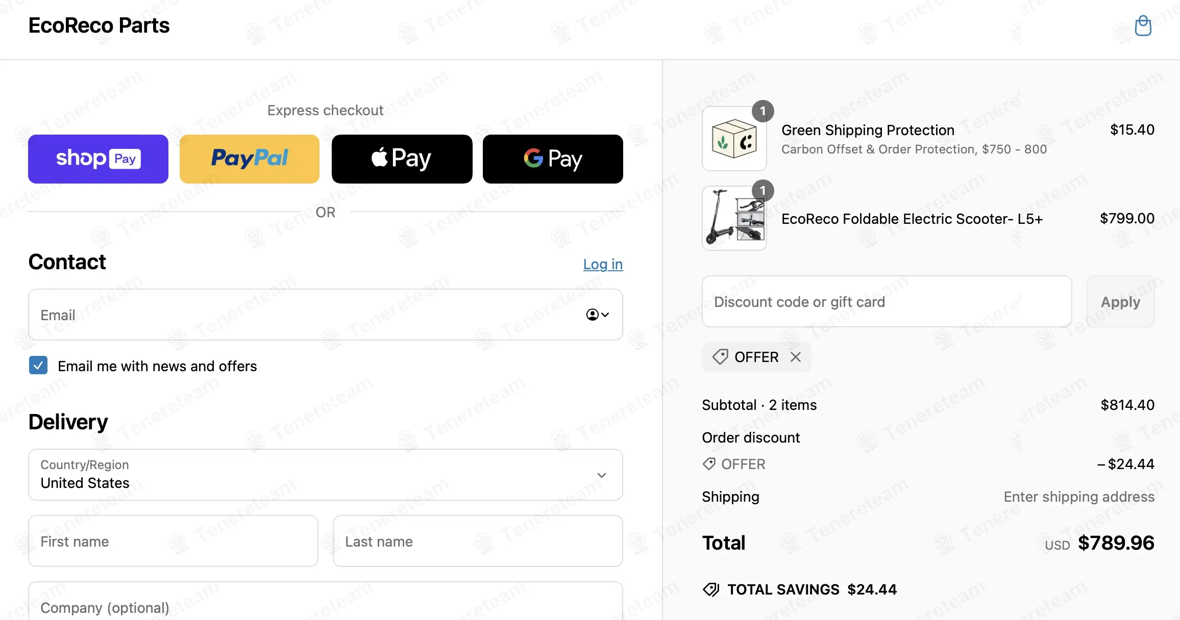 Ecoreco Parts coupon code: 3% off with OFFER. Tested and valid as 21 hours ago.