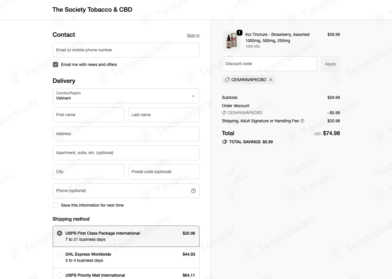 The Vape Society CBD coupon code: 10% off with CESARAVAPECBD. Tested and valid as 1 month ago.