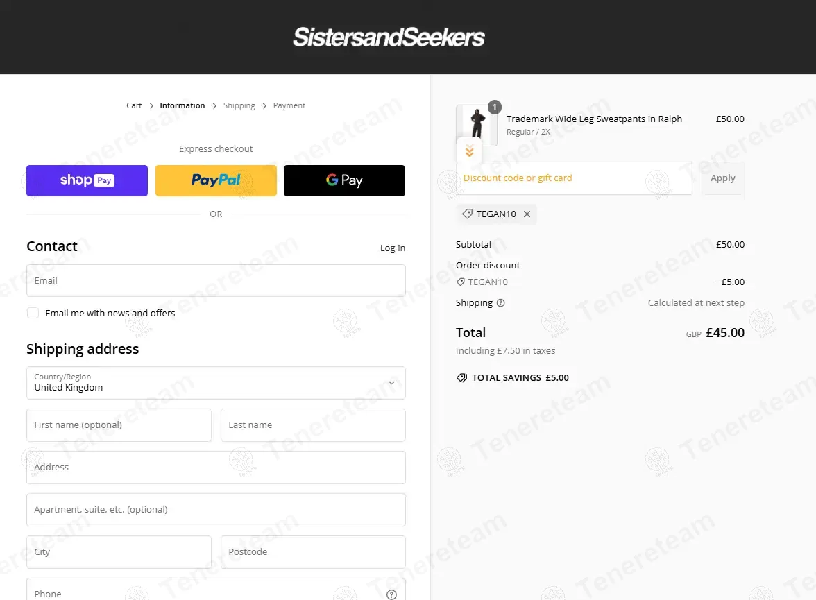 Sisters and Seekers apply coupon code