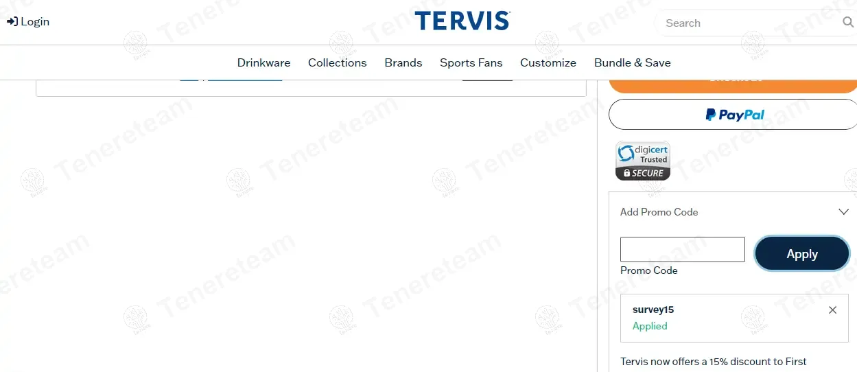 Tervis coupon code: 15% off with survey15. Tested and valid as 1 year ago.