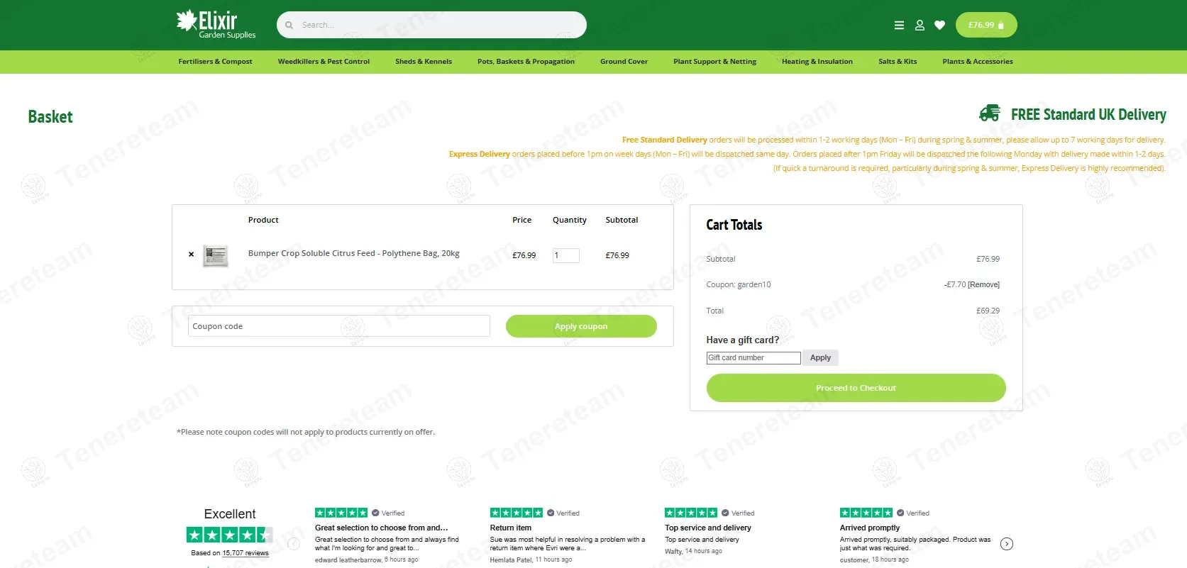 Elixir Garden Supplies coupon code: 10% off with GARDEN10. Tested and valid as 1 year ago.