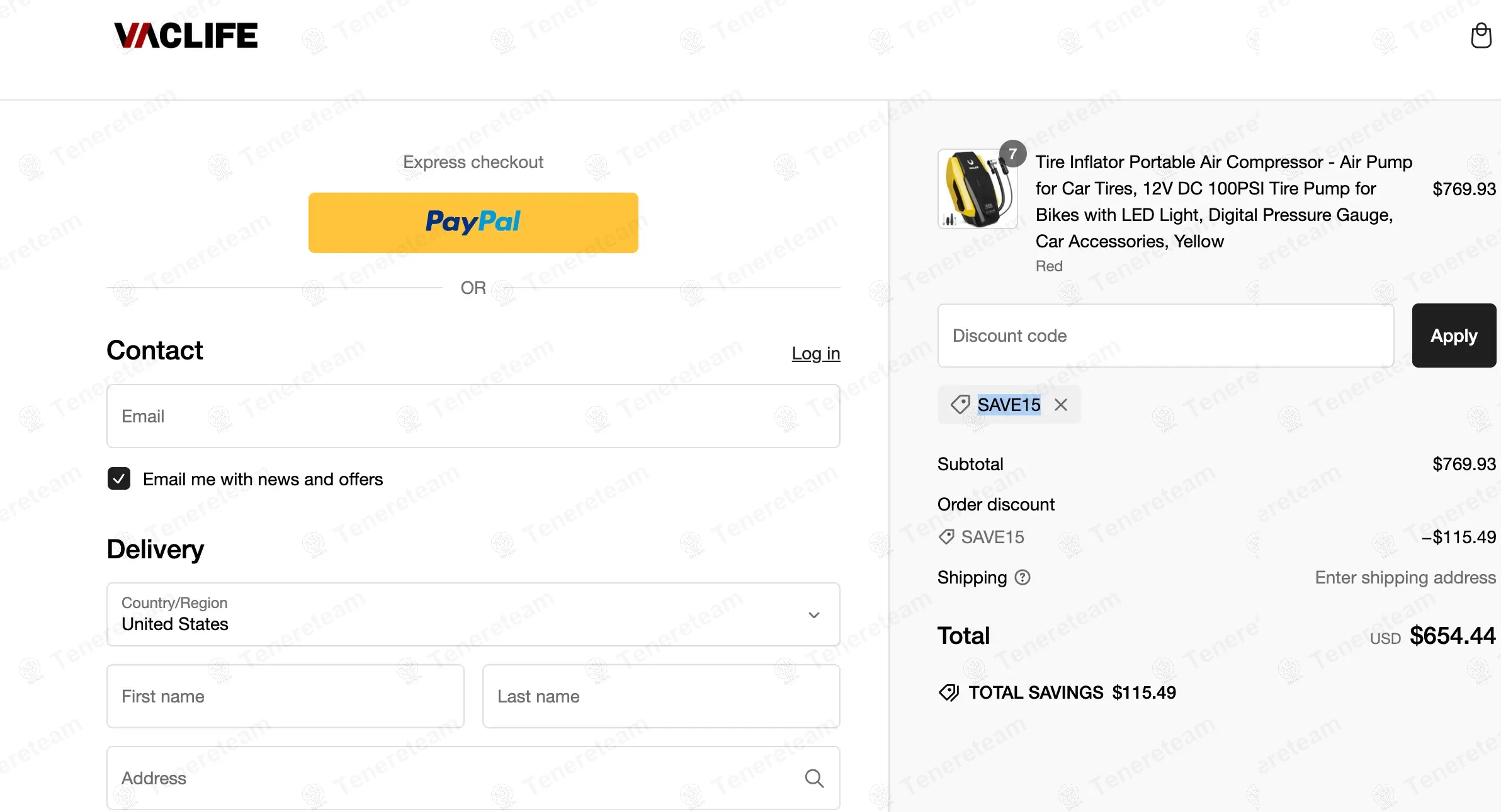 Vaclife apply coupon code