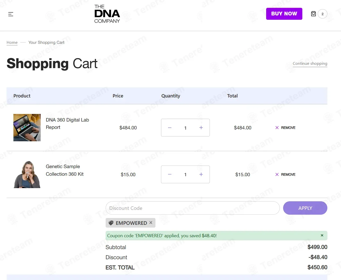 The DNA Company coupon code: 10% off with EMPOWERED. Tested and valid as 8 months ago.