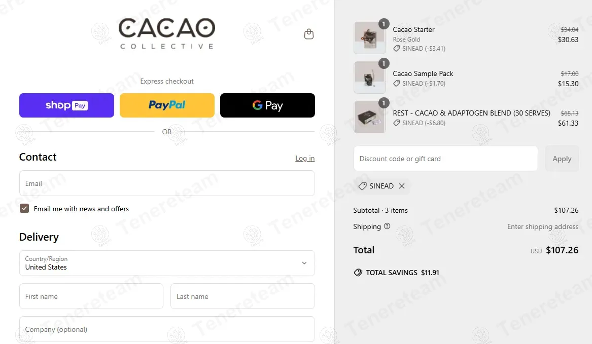 Cacao Collective apply coupon code
