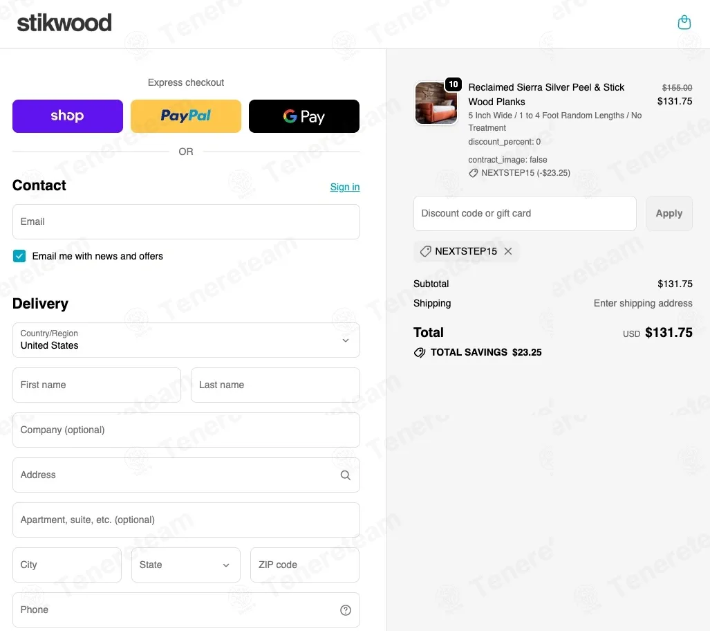 Stikwood coupon code: 15% off with NEXTSTEP15. Tested and valid as 7 months ago.