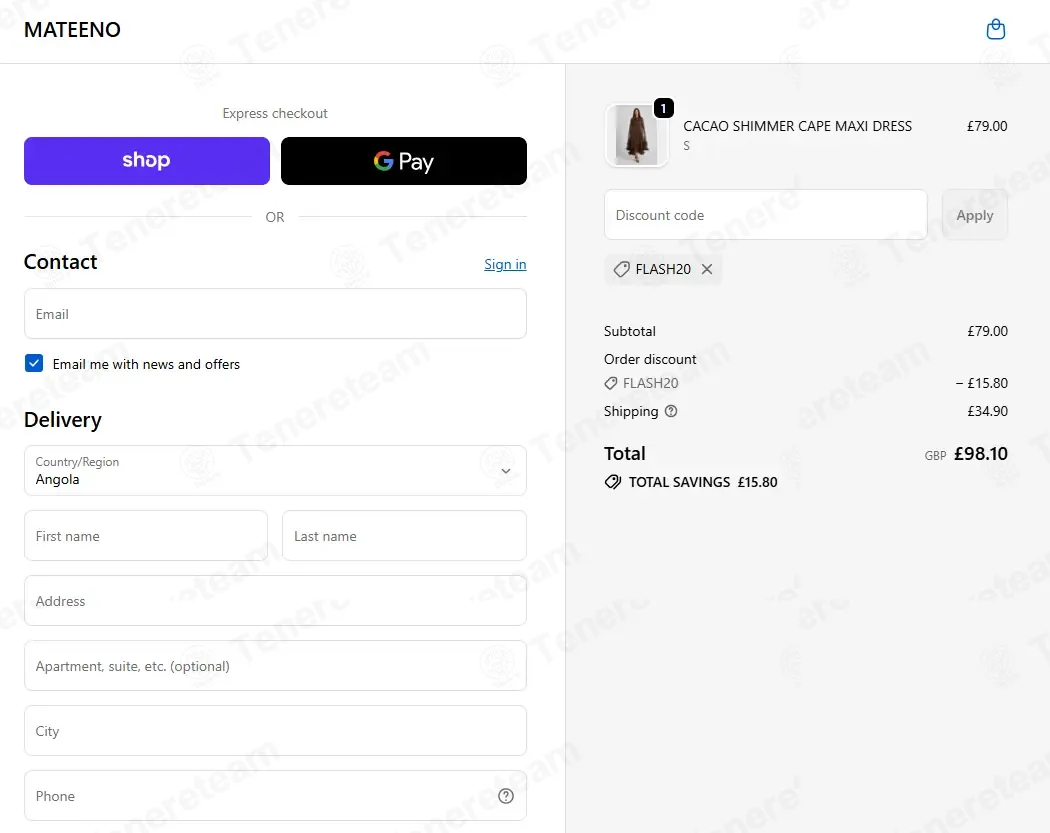 Mateeno coupon code: 20% off with FLASH20. Tested and valid as 1 month ago.