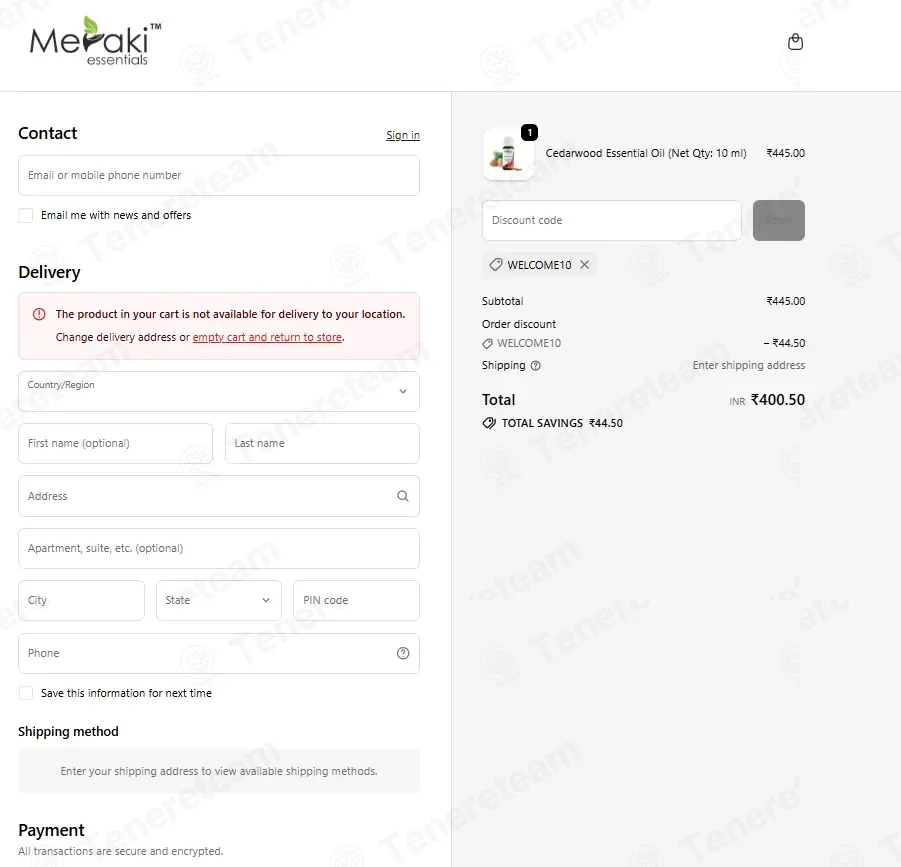 Meraki Essentials coupon code: 10% off with WELCOME10. Tested and valid as 2 months ago.