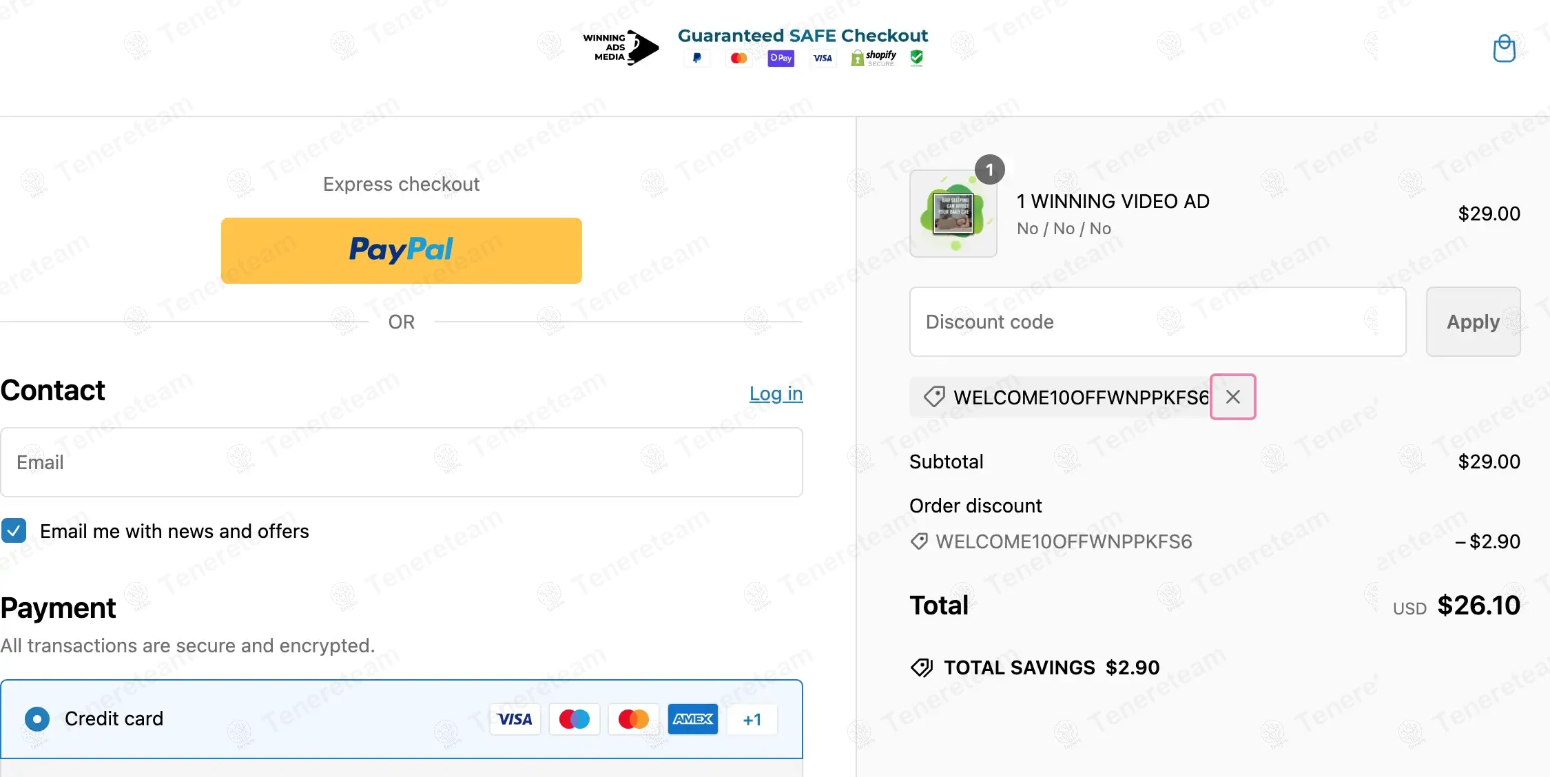 Winning Ads Media apply coupon code