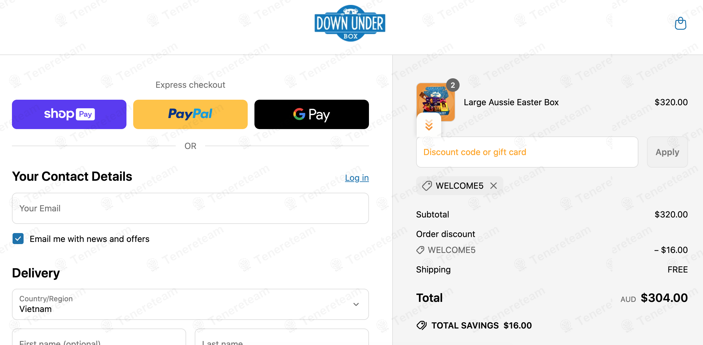 Down Under Box coupon code: 5% off with WELCOME5. Tested and valid as 1 year ago.