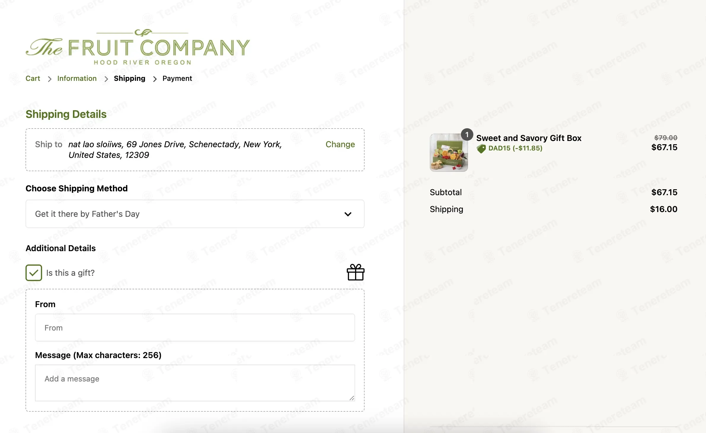 The Fruit Company coupon code: 15% off with DAD15. Tested and valid as 1 month ago.