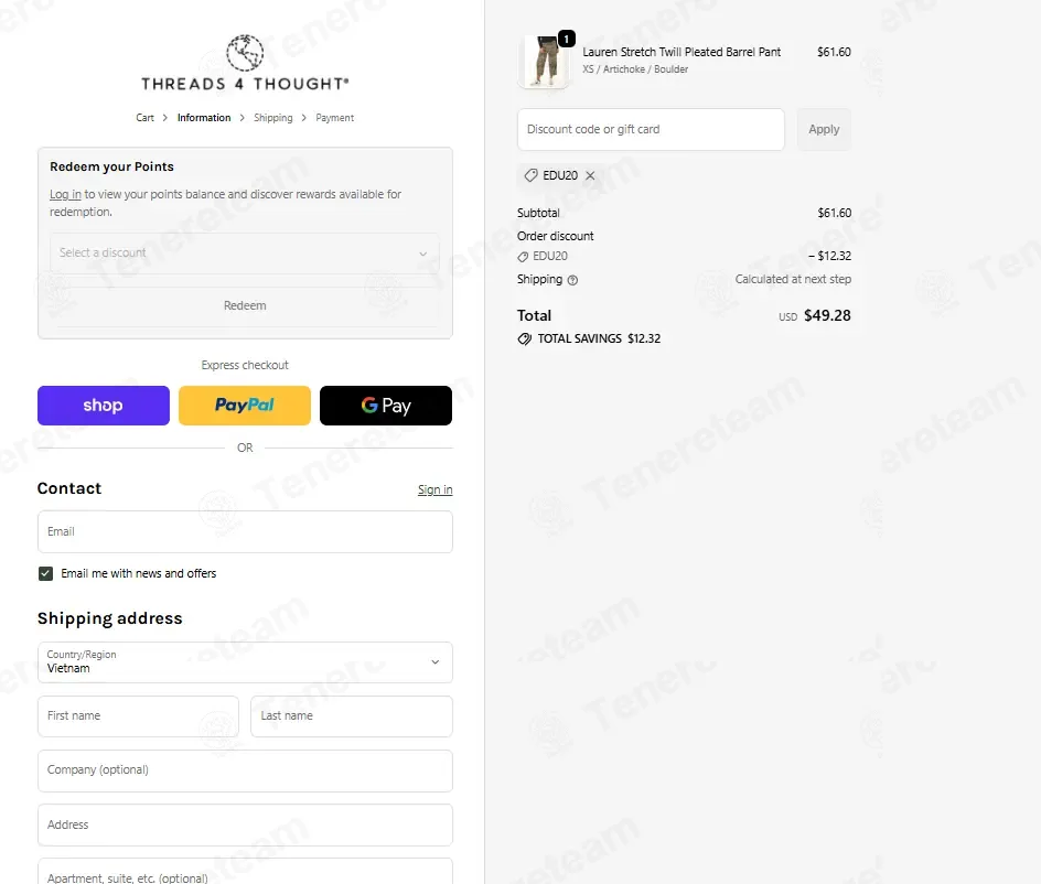 Threads 4 Thought coupon code: 20% off with EDU20. Tested and valid as 1 month ago.
