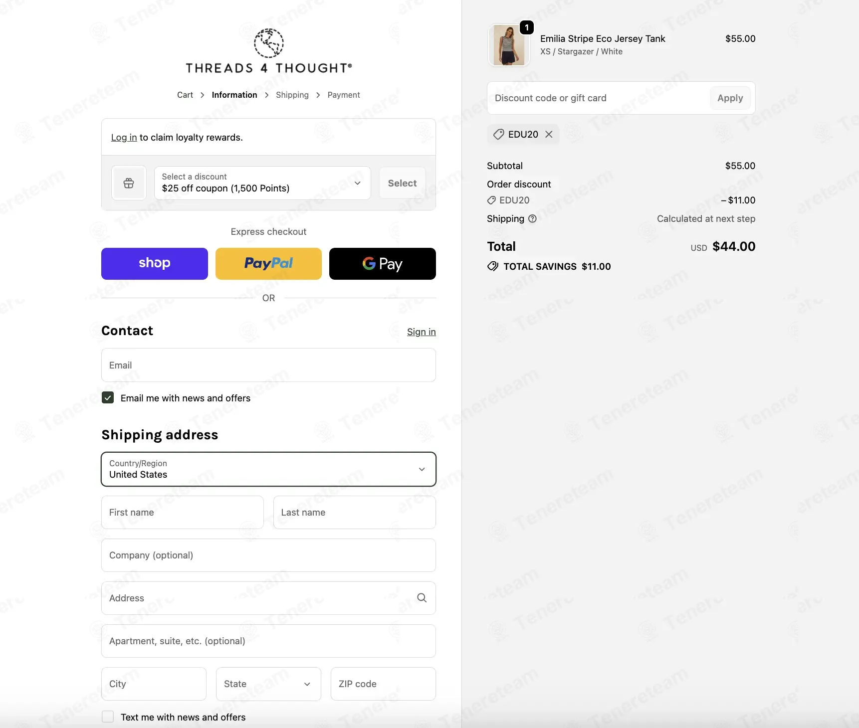 Threads 4 Thought coupon code: 20% off with EDU20. Tested and valid as 1 month ago.