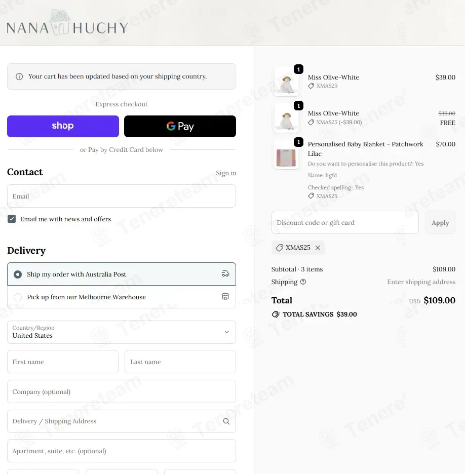 Nana Huchy apply coupon code