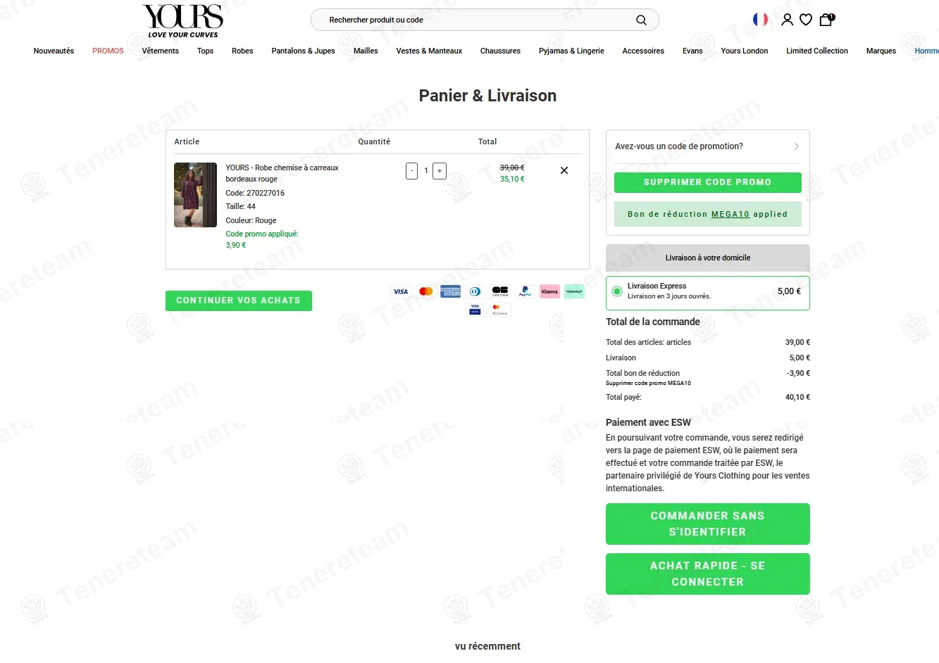 Yoursgrandestailles FR apply coupon code